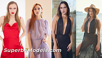 4人の美しいモデルが完璧なボディを披露するエロティックなコンピレーション